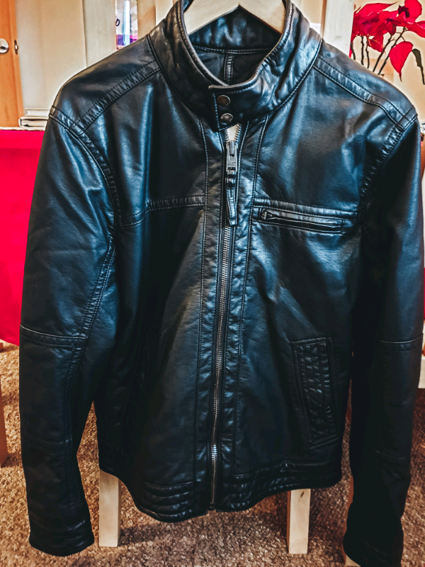 hollister leather jacket mens